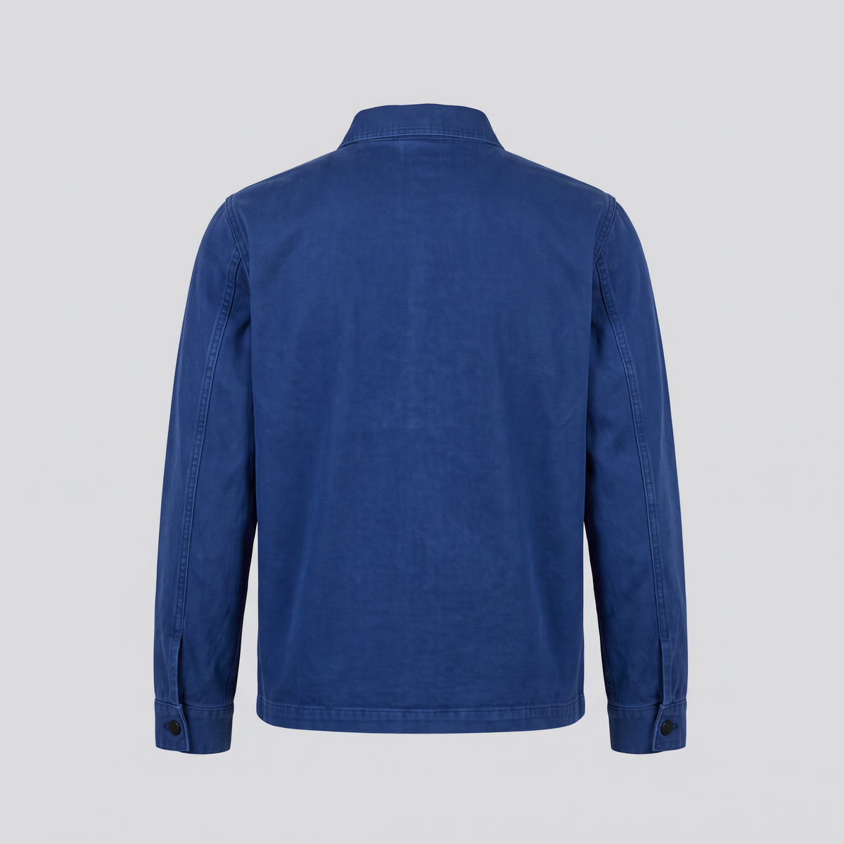 Veste bleu de travail en sergé, bleu de Chine, vue de dos — ASHBY & LOOM